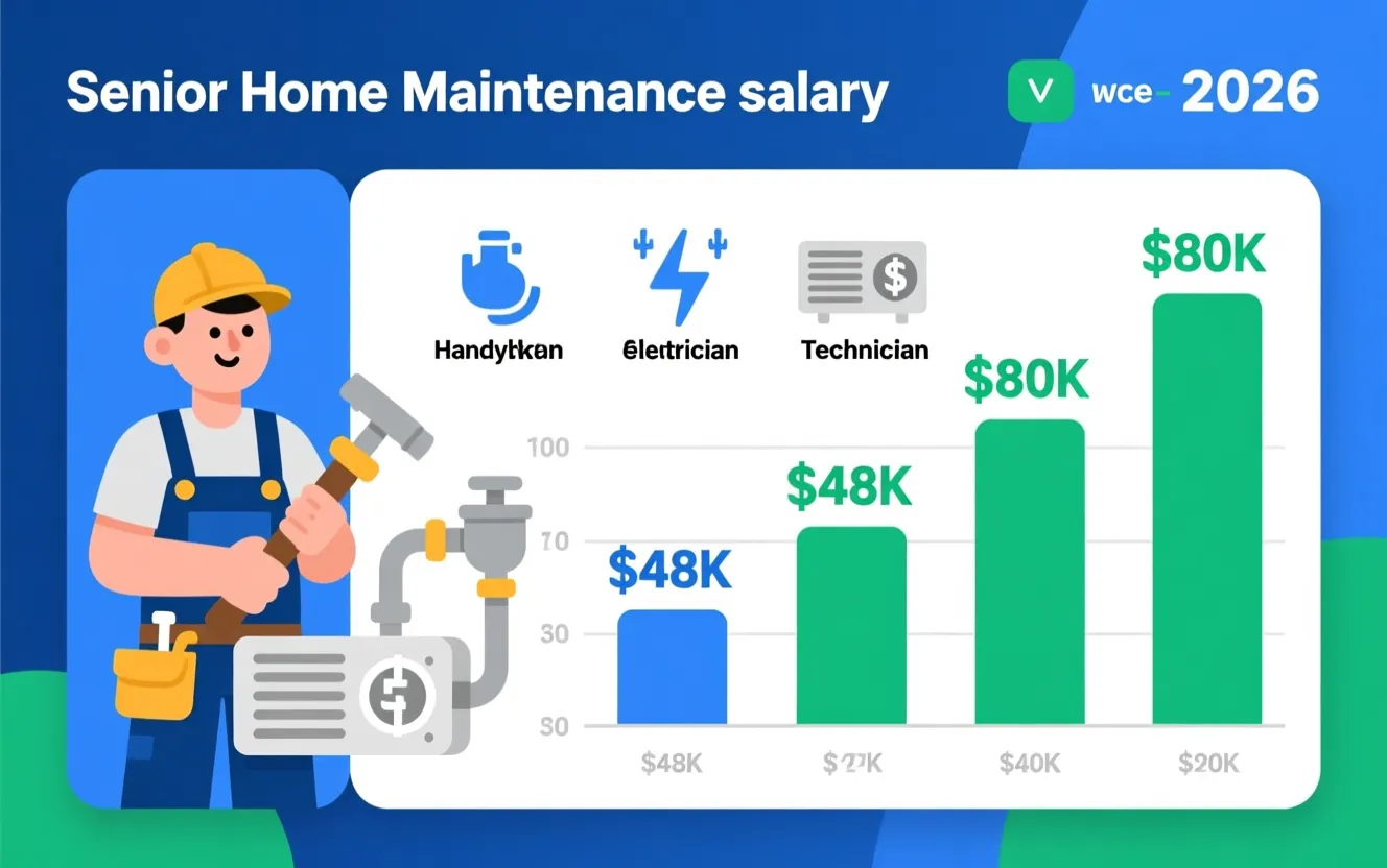 Senior home maintenance salary infographic 2026